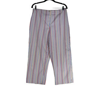 Coldwater Creek Pants Womens Medium Cotton Stretch Blend Rainbow Cropped